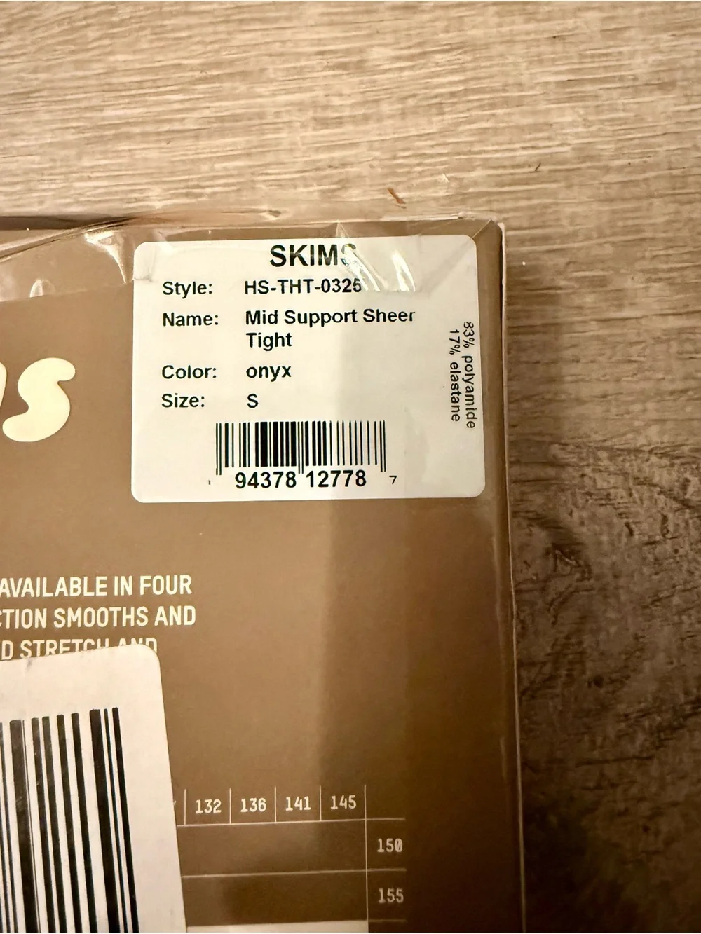 SKIMS Mid Support Sheer Tight - Onyx